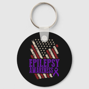 Epilepsy Awareness Epileptic Warrior Survivor 17 Keychain