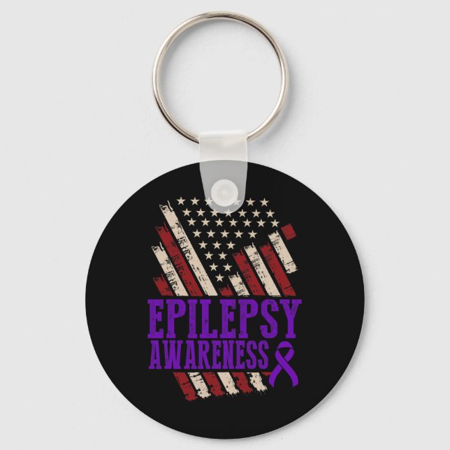 Epilepsy Awareness Epileptic Warrior Survivor 17  Keychain (Front)