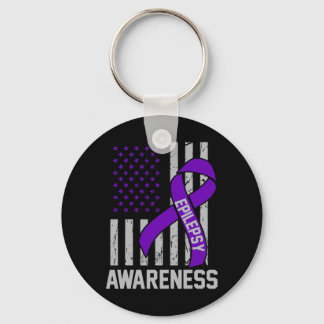 Epilepsy Awareness Epileptic Warrior Survivor 19  Keychain
