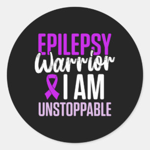 Epilepsy Awareness Epileptic Warrior Survivor 23 Classic Round Sticker