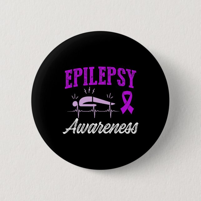 Epilepsy Awareness Epileptic Warrior Survivor 25  2 Inch Round Button (Front)