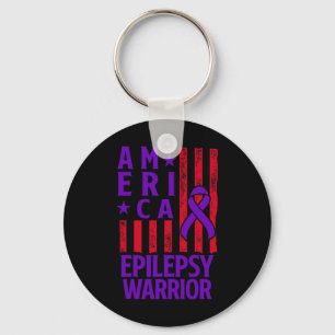 Epilepsy Awareness Epileptic Warrior Survivor 28  Keychain