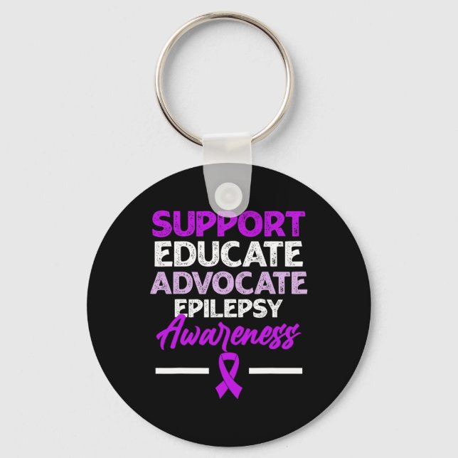 Epilepsy Awareness Epileptic Warrior Survivor 2  Keychain (Front)