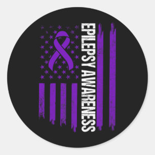 Epilepsy Awareness Epileptic Warrior Survivor 3  Classic Round Sticker