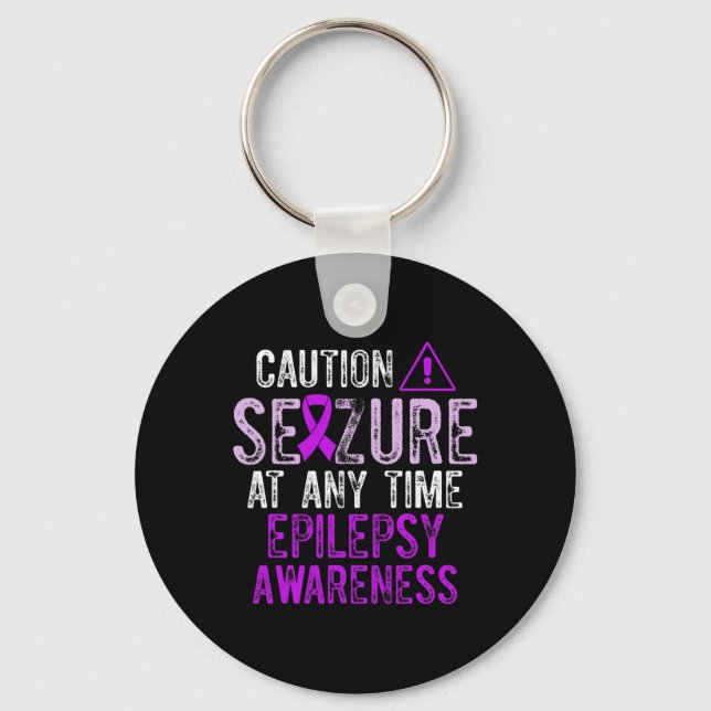 Epilepsy Awareness Epileptic Warrior Survivor 5  Keychain (Front)