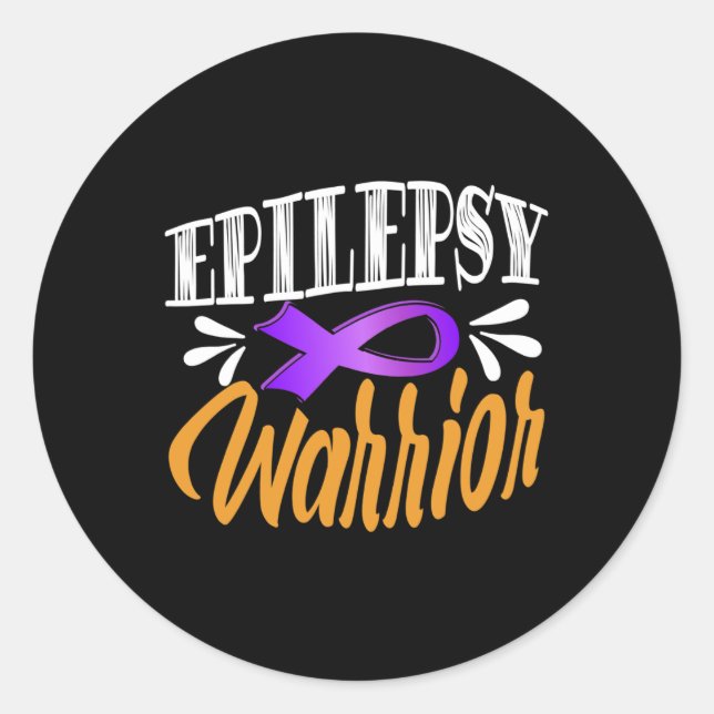 Epilepsy Awareness Fights Usa Epileptic Warrior Su Classic Round Sticker (Front)
