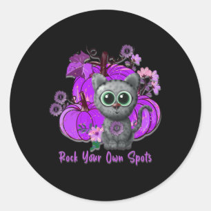 Epilepsy Awareness For November Cute Cat Classic Round Sticker