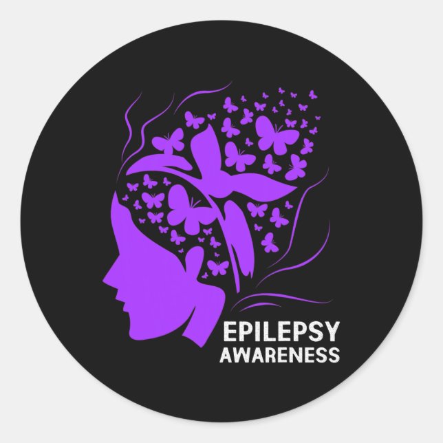 Epilepsy Awareness For Women  Classic Round Sticker (Front)