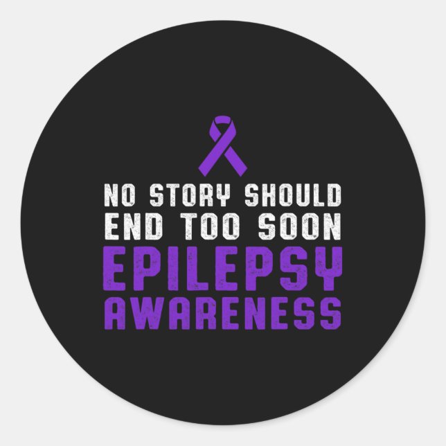 Epilepsy Awareness Fun Beat Epileptic Warrior Surv Classic Round Sticker (Front)
