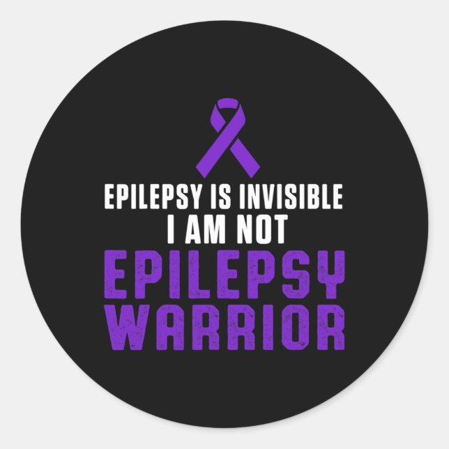 Epilepsy Awareness Fun Healthcare Epileptic Warrio Classic Round Sticker (Front)