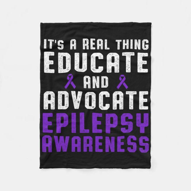 Epilepsy Awareness Fun Loving Epileptic Warrior Su Fleece Blanket (Front)