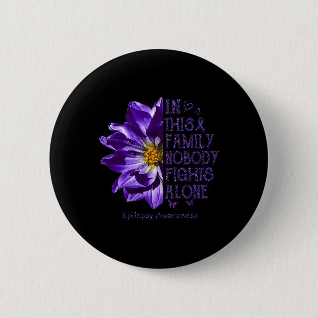 Epilepsy Awareness Gifts Nobody Fights Alone Anemo 2 Inch Round Button (Front)
