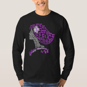Epilepsy Awareness Girl Purple Butterflies Purple T-Shirt