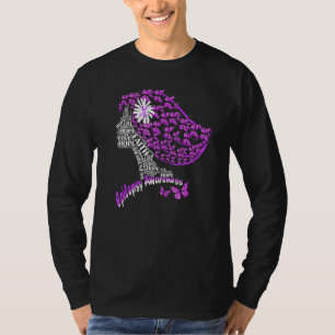 Epilepsy Awareness Girl Purple Butterflies Purple T-Shirt