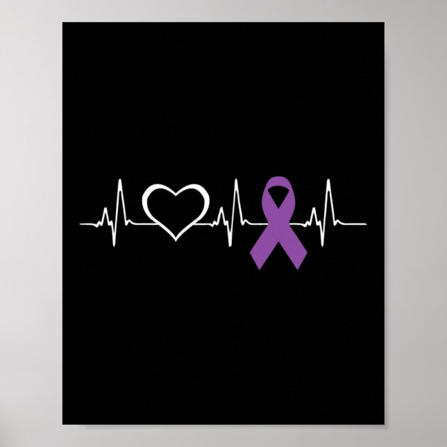 Epilepsy Awareness Heart bit Ribbon  Poster (Front)