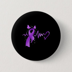 Epilepsy Awareness Heartbeat  2 Inch Round Button