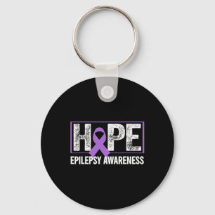 Epilepsy Awareness - Hope Epilepsy Awareness  Keychain
