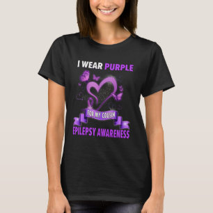 Epilepsy Awareness  I Wear Purple Ribbon For My Co T-Shirt