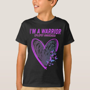 Epilepsy Awareness I'm A Warrior Heart Butterfly 1 T-Shirt