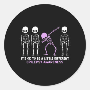 Epilepsy Awareness It's Ok To Be A Little Differen Classic Round Sticker