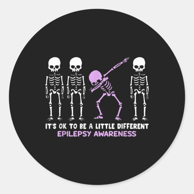 Epilepsy Awareness Its Ok To Be A Little Different Classic Round Sticker (Front)