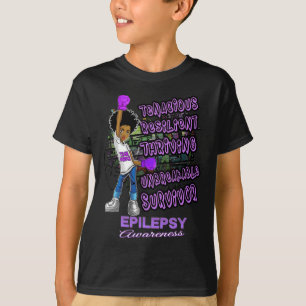 Epilepsy Awareness Melanin Black Women Unbreakable T-Shirt