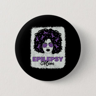 Epilepsy Awareness Mom Afro African American Women 2 Inch Round Button