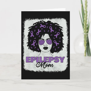 Epilepsy Awareness Mom Afro African American Women Card