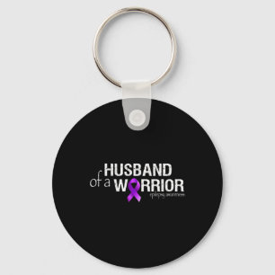 Epilepsy Awareness Month Husband of a Warrior Purp Keychain