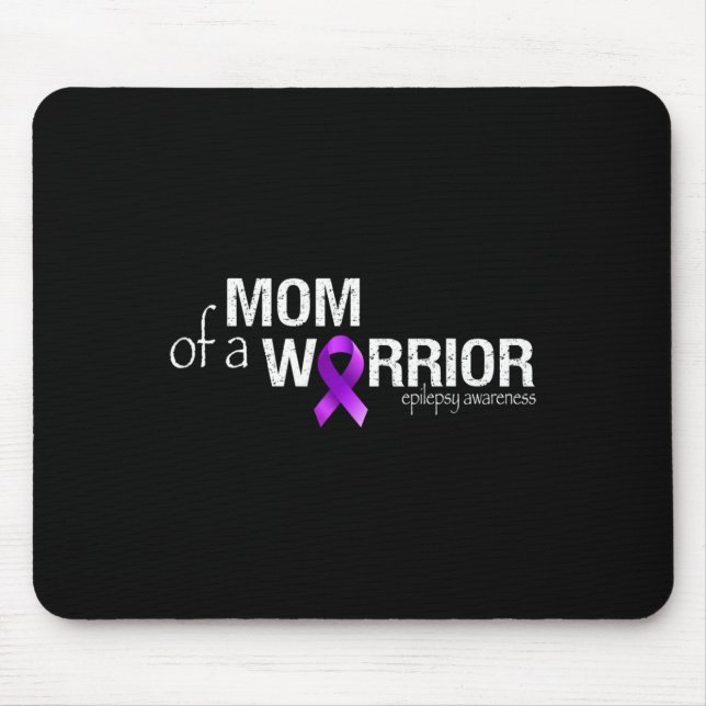 Epilepsy Awareness Month Mom of a Warrior Purple R Mouse Pad (Front)