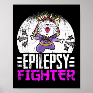 Epilepsy Awareness Month Ninja Cat Epilepsy Fighte Poster