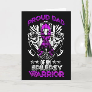 Epilepsy Awareness Month Proud Dad Purple Ribbon F Card