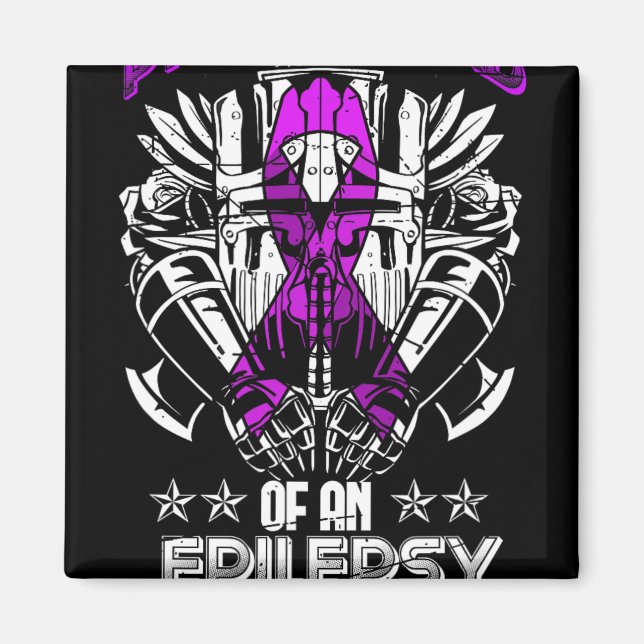 Epilepsy Awareness Month Proud Dad Purple Ribbon F Magnet (Front)