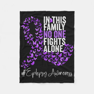 Epilepsy Awareness Month Purple Ribbon Fleece Blanket