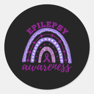 Epilepsy Awareness Month Rainbow Classic Round Sticker