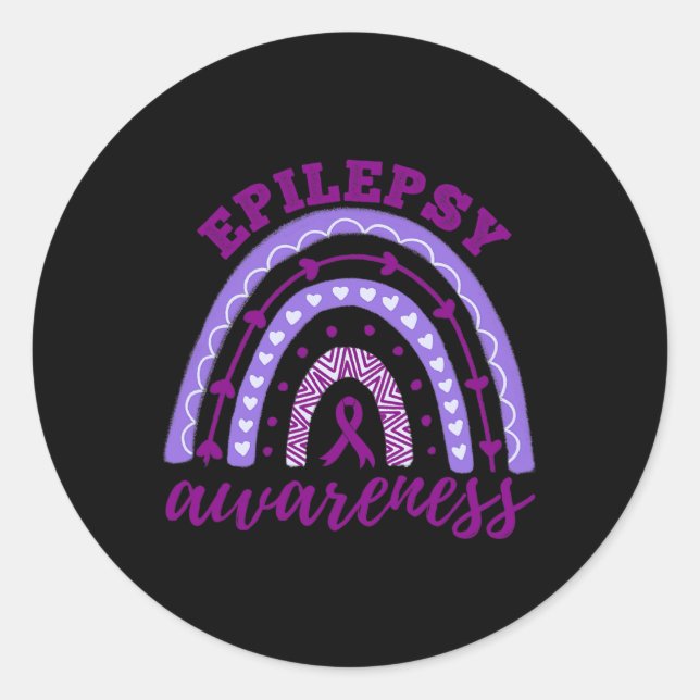 Epilepsy Awareness Month Rainbow  Classic Round Sticker (Front)