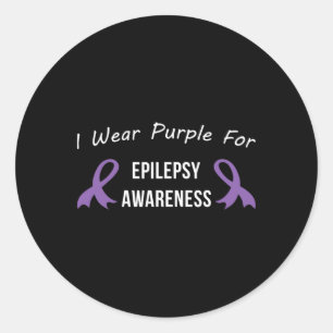 Epilepsy Awareness Month Support Love Cure Purple Classic Round Sticker