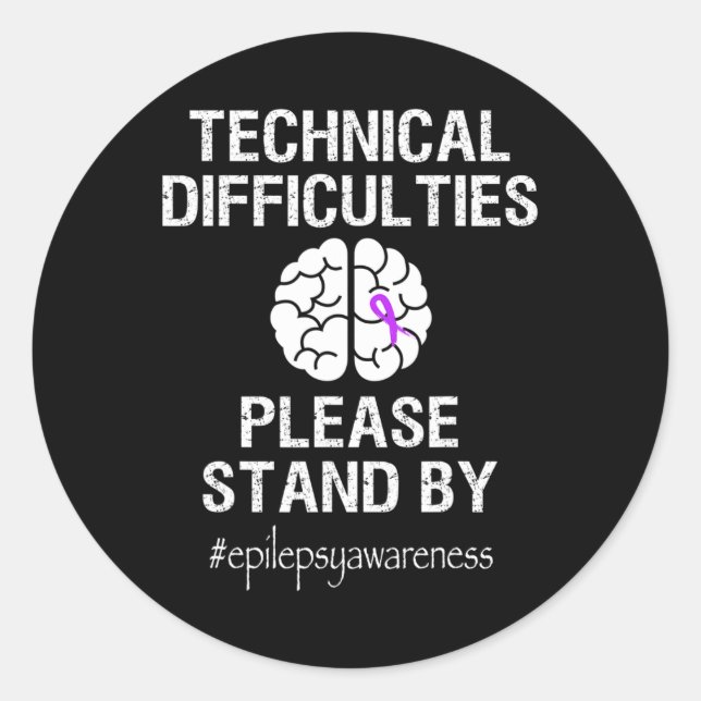 Epilepsy Awareness Month We Wear Purple Ribbon Sup Classic Round Sticker (Front)
