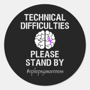 Epilepsy Awareness Month We Wear Purple Ribbon Sup Classic Round Sticker