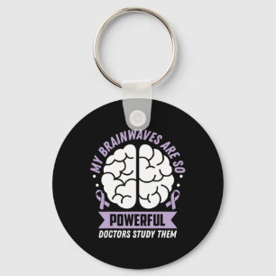 Epilepsy Awareness My Brainwaves Are So Powerful R Keychain