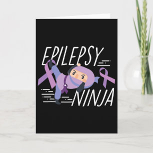 Epilepsy Awareness Ninja Ribbon Card