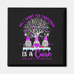 Epilepsy Awareness Ornament Christmas Tree Gnomes  Magnet