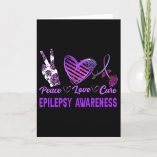 Epilepsy Awareness Peace Love Cure Purple Gift Card