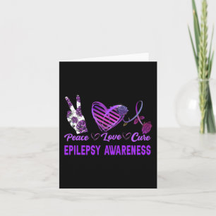 Epilepsy Awareness Peace Love Cure Purple Gift Card
