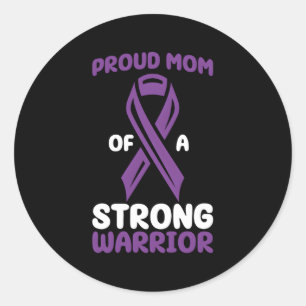 Epilepsy Awareness Proud Mom Of A Strong Warrior Classic Round Sticker