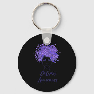 Epilepsy Awareness Purple Butterflies Gift Keychain