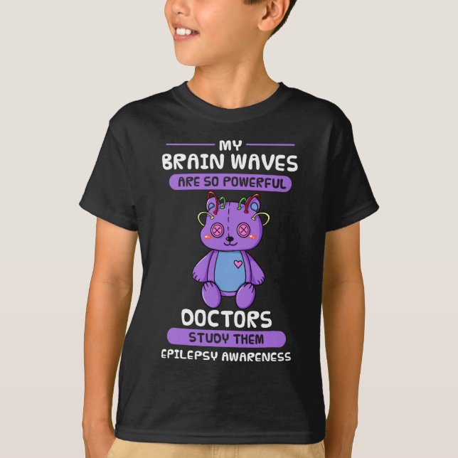 Epilepsy Awareness Purple Epileptic Brain Epilepsi T-Shirt (Front)