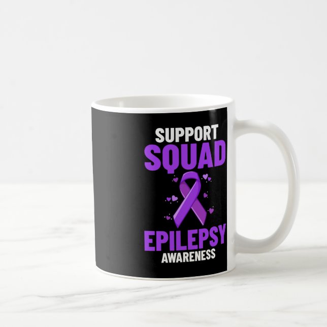 Epilepsy Awareness Purple Ribbon Bracelet Warrior  Coffee Mug (Right)