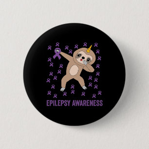 Epilepsy awareness purple ribbon - epilepsy awaren 2 inch round button