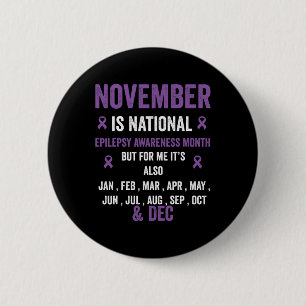 Epilepsy awareness purple ribbon - epilepsy awaren 2 inch round button